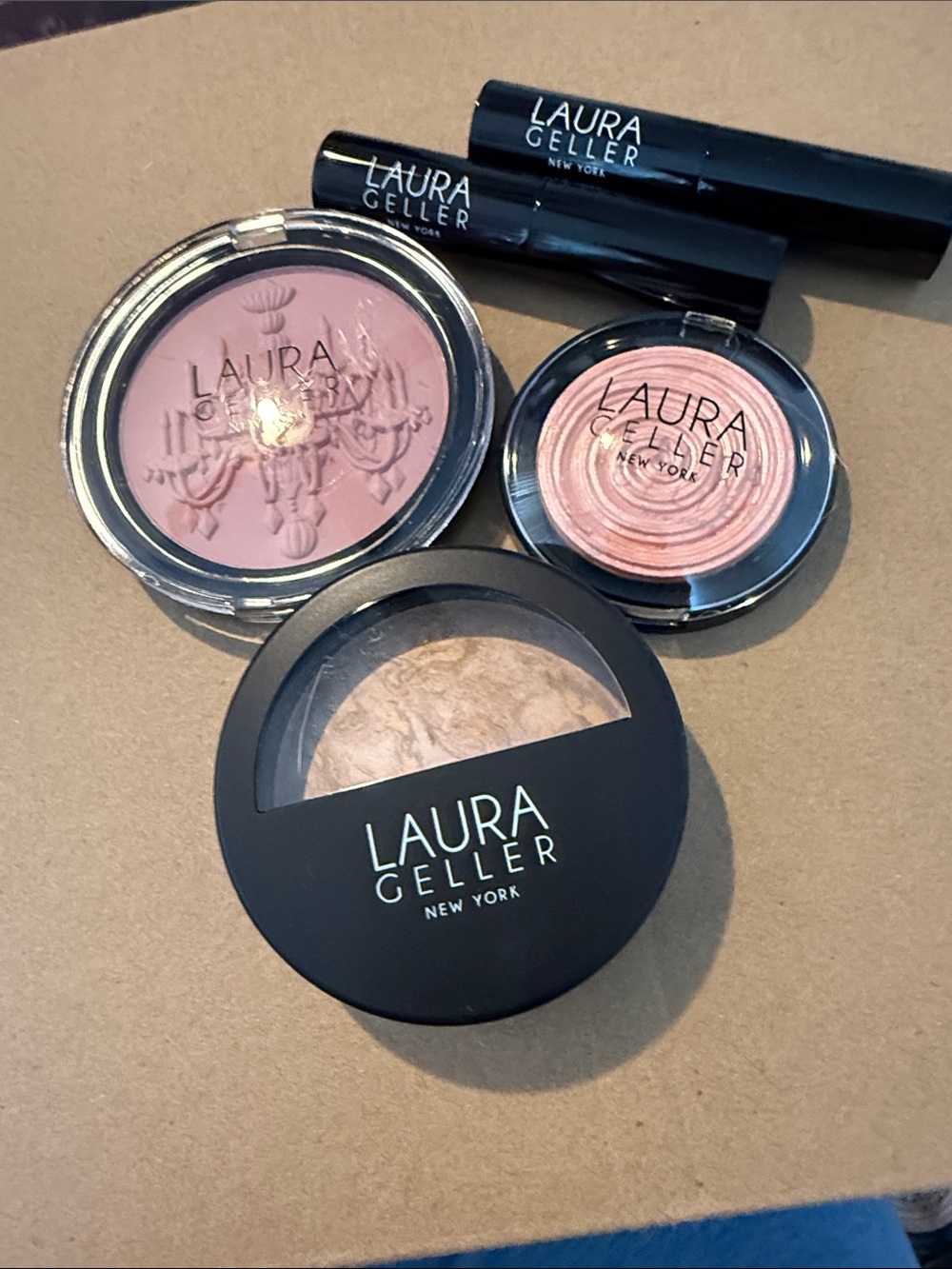 Laura Geller Blush & Baked Highlighter Set in Pink and Champagne